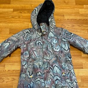 Burton size large ski/snow jacket blue and purple pattern